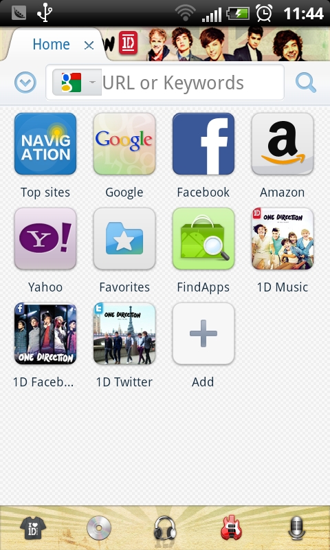 1D skin for Maxthon Mobile Android